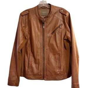 Maurices Tan Faux Leather Moto Jacket